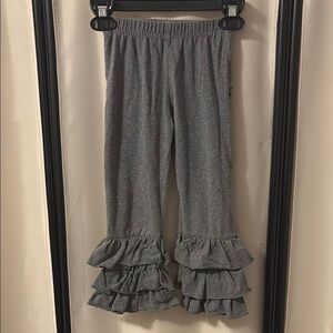 Ruffle Butts Gray Leggings with Cascading Ruffles
